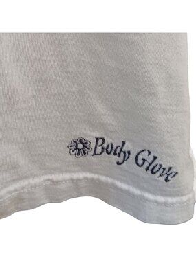 Body Glove V-Neck Vintage Men's Large T-shirt Trashed 90's Embroidered Logo
